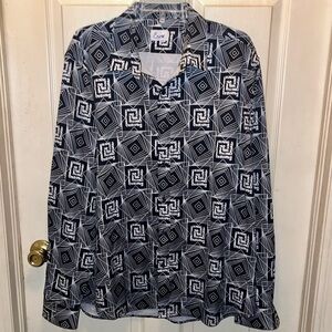 EUOW Men’s Long Sleeve Button Down Print Shirt. Sz XL.